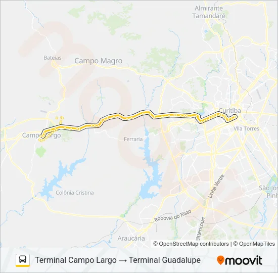 J62 CAMPO LARGO / GUADALUPE Bus Line Map