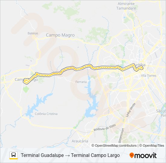 J62 CAMPO LARGO / GUADALUPE Bus Line Map