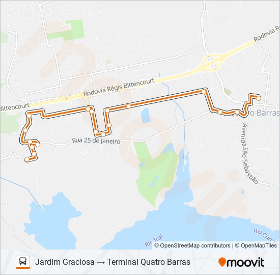Mapa de O12 SÃO PEDRO / MENINO DEUS de autobús