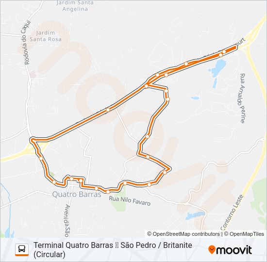 Mapa da linha O12 SÃO PEDRO / MENINO DEUS de ônibus
