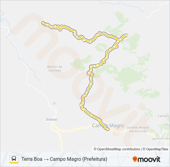Mapa da linha P32 TERRA BOA / CAMPO MAGRO de ônibus