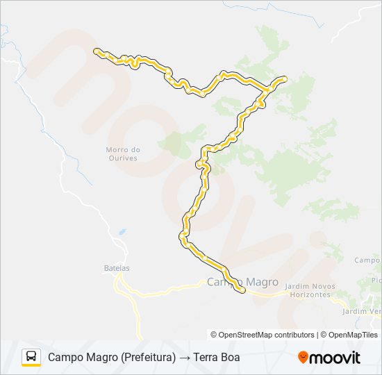 Mapa da linha P32 TERRA BOA / CAMPO MAGRO de ônibus