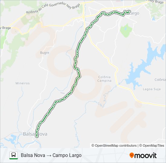 I30 CAMPO LARGO / BALSA NOVA bus Line Map