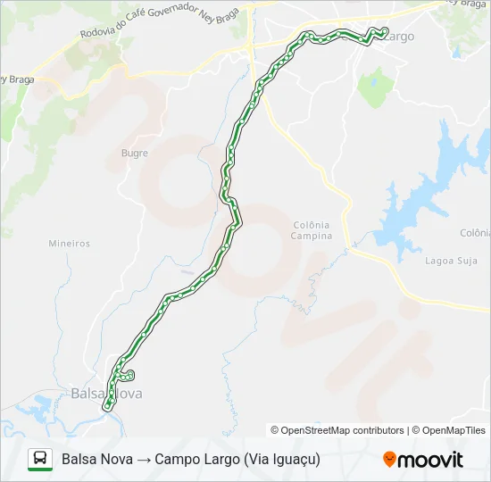 I30 CAMPO LARGO / BALSA NOVA Bus Line Map