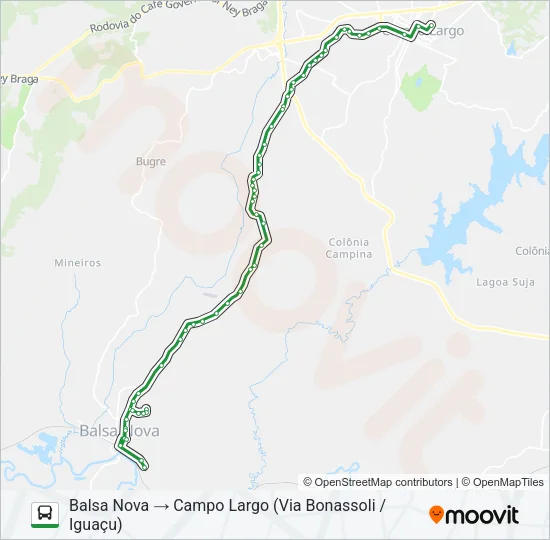 I30 CAMPO LARGO / BALSA NOVA Bus Line Map