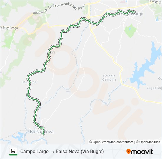 I30 CAMPO LARGO / BALSA NOVA bus Line Map