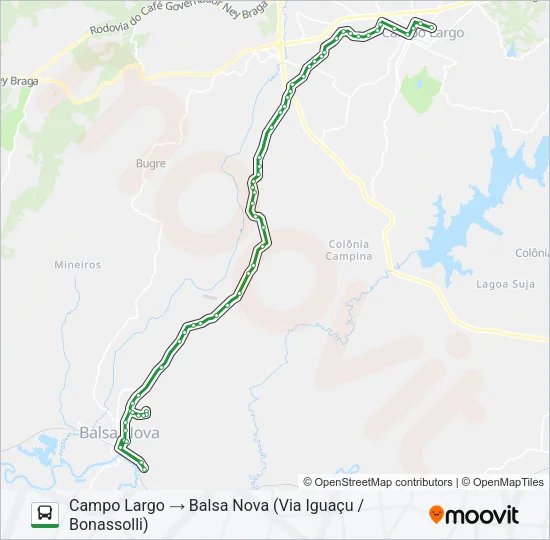 I30 CAMPO LARGO / BALSA NOVA Bus Line Map