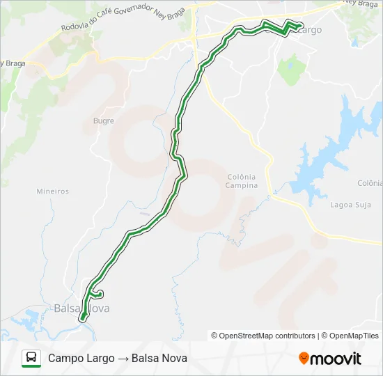 I30 CAMPO LARGO / BALSA NOVA Bus Line Map