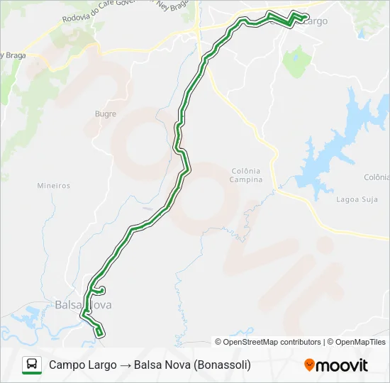 I30 CAMPO LARGO / BALSA NOVA Bus Line Map