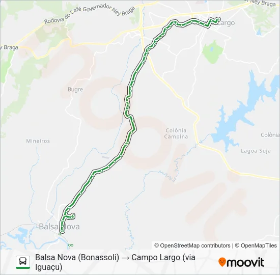 I30 CAMPO LARGO / BALSA NOVA Bus Line Map