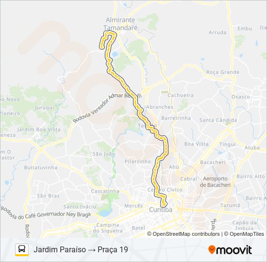 A72 JARDIM PARAÍSO / PRAÇA 19 bus Line Map