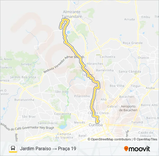 A72 JARDIM PARAÍSO / PRAÇA 19 Bus Line Map