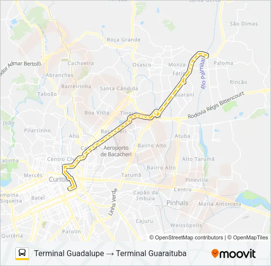 B69 MAD. CURITIBA / SÃO DIMAS Bus Line Map