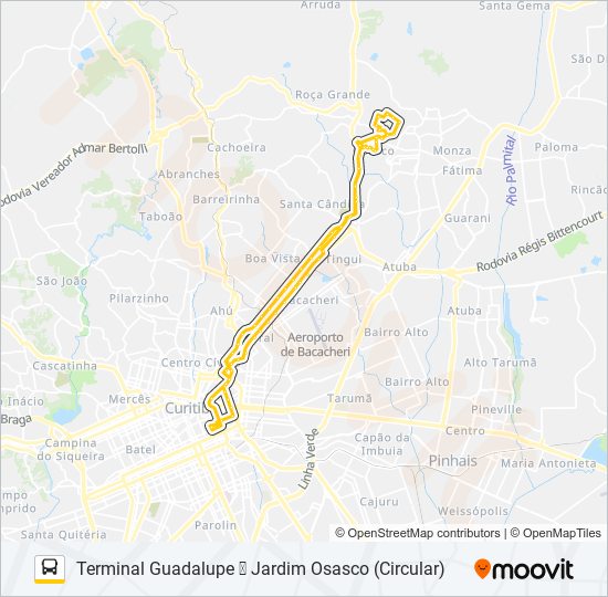 Mapa de B73 JARDIM OSASCO / GUADALUPE de autobús