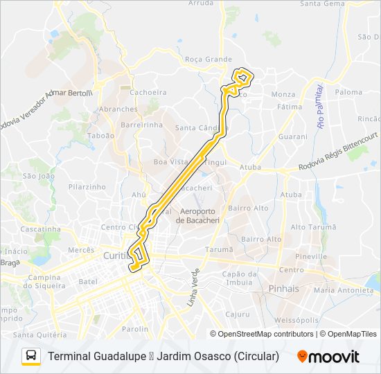 B73 JARDIM OSASCO / GUADALUPE bus Line Map