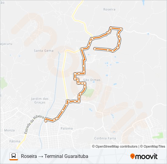 B91 VALE DAS FLORES / ROSEIRA bus Line Map