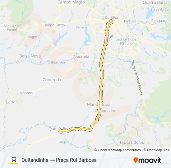 Mapa de G01 QUITANDINHA / RUI BARBOSA de autobús