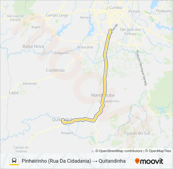 G11 QUITANDINHA / PINHEIRINHO Bus Line Map