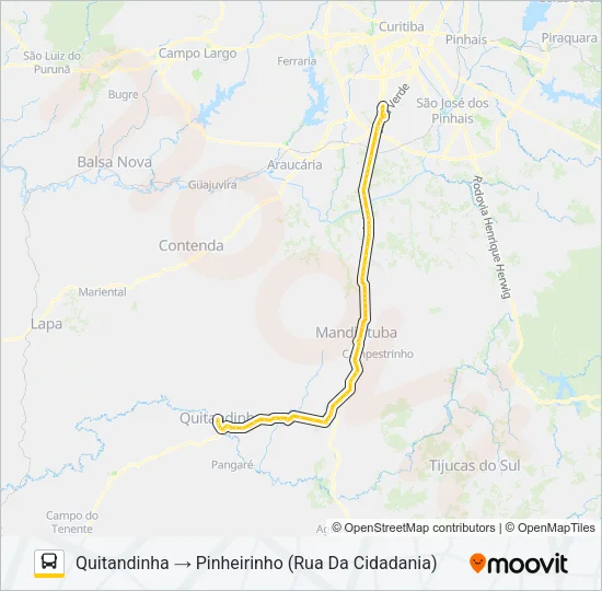 G11 QUITANDINHA / PINHEIRINHO Bus Line Map