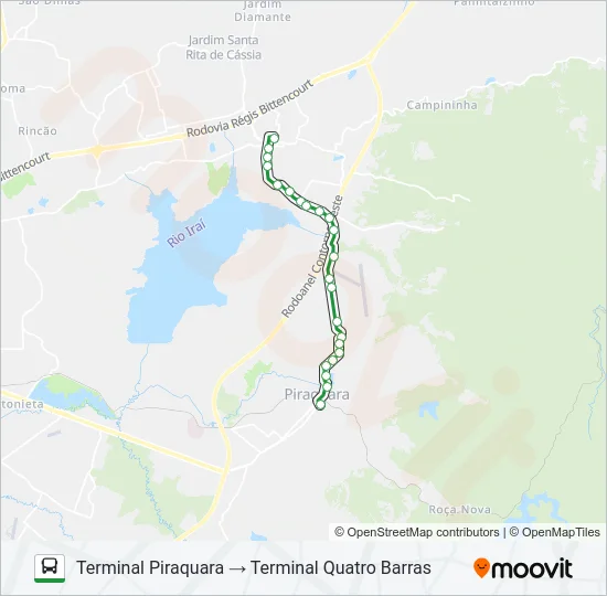 I40 QUATRO BARRAS / PIRAQUARA Bus Line Map