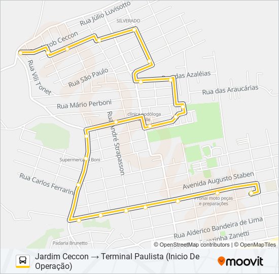 Mapa da linha N63 EUGÊNIA MARIA / GUADALUPE de ônibus
