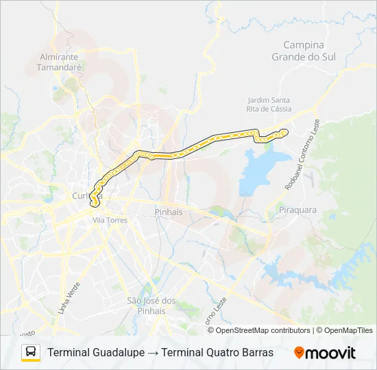 O74 QUATRO BARRAS / GUADALUPE Bus Line Map