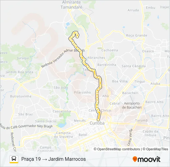 A73 JARDIM MARROCOS / PRAÇA 19 Bus Line Map