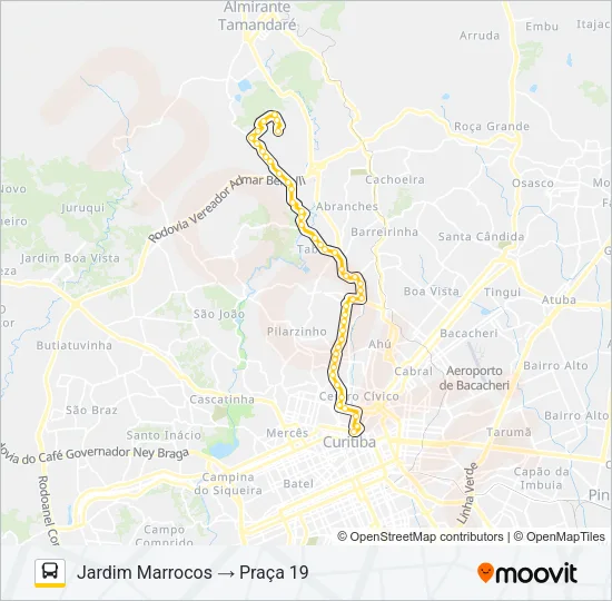 A73 JARDIM MARROCOS / PRAÇA 19 Bus Line Map