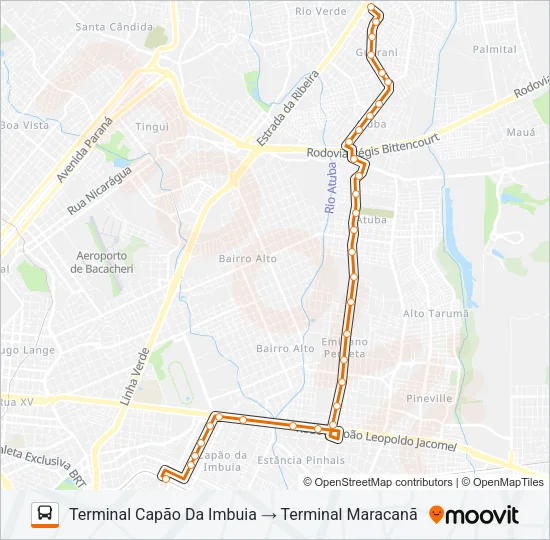 B41 MARACANÃ / CAPÃO DA IMBUIA Bus Line Map