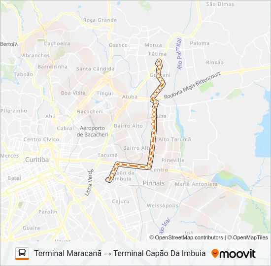 B41 MARACANÃ / CAPÃO DA IMBUIA Bus Line Map