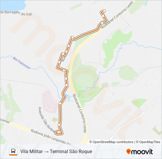 Mapa da linha D23 VILA MACEDO / VILA MILITAR de ônibus