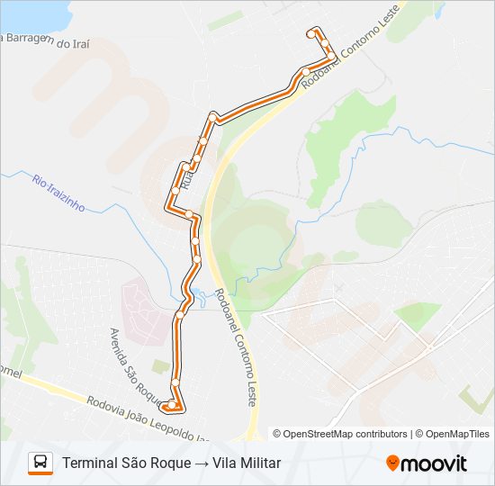 Mapa da linha D23 VILA MACEDO / VILA MILITAR de ônibus