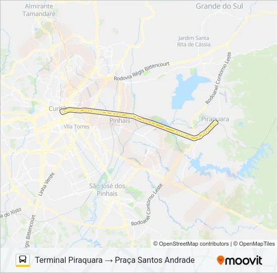 D61 PIRAQUARA / SANTOS ANDRADE Bus Line Map