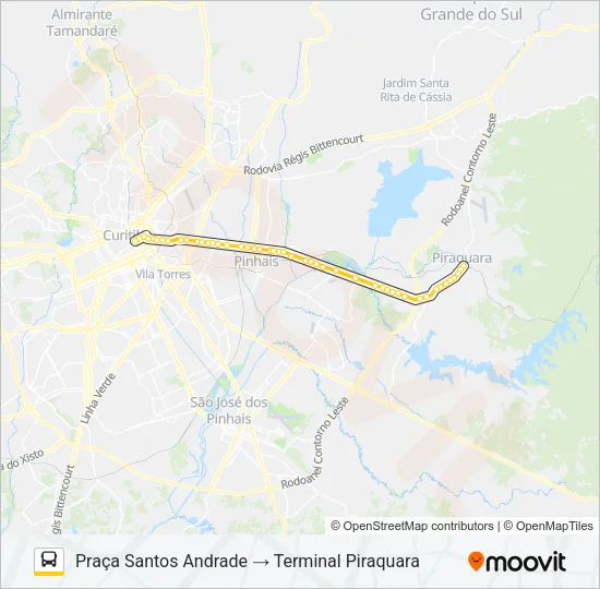 D61 PIRAQUARA / SANTOS ANDRADE Bus Line Map