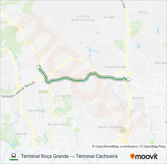 I90 T. CACHOEIRA / T. MARACANÃ Bus Line Map