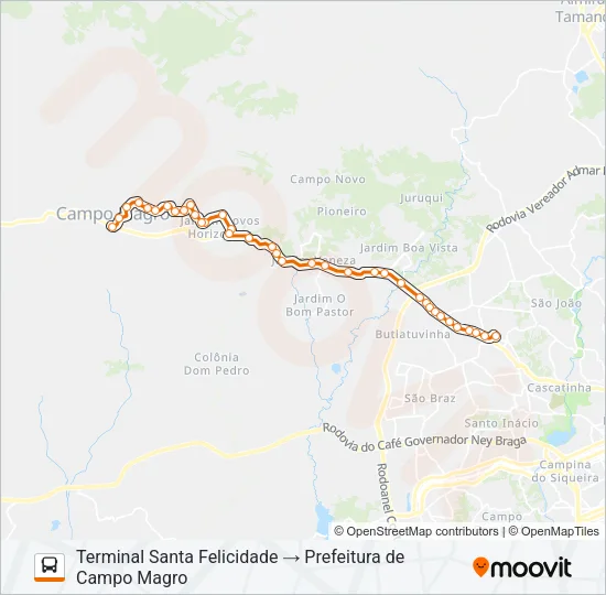 P12 CAMPO MAGRO (SÃO BENEDITO) Bus Line Map