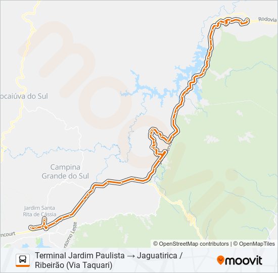 Mapa da linha Y98 RIBEIRÃO / JARDIM PAULISTA de ônibus
