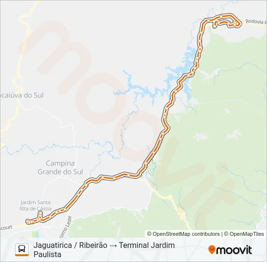 Y98 RIBEIRÃO / JARDIM PAULISTA Bus Line Map