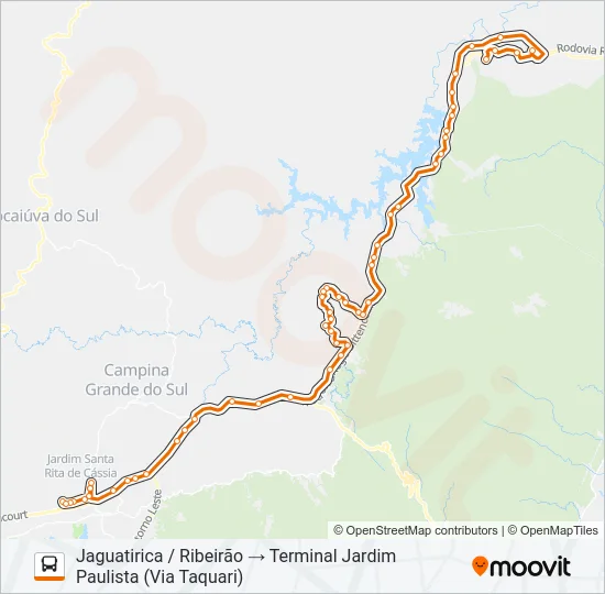 Y98 RIBEIRÃO / JARDIM PAULISTA Bus Line Map