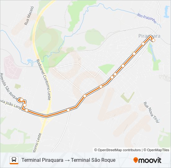 Mapa de D20 T. PIRAQUARA / T. SÃO ROQUE de autobús