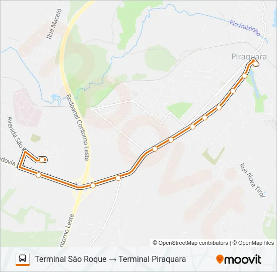 D20 T. PIRAQUARA / T. SÃO ROQUE Bus Line Map