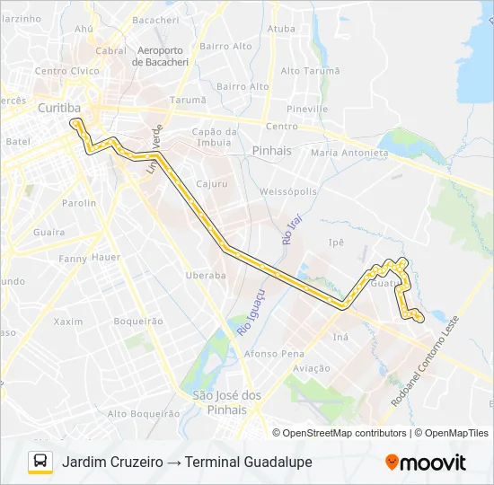 E73 JARDIM CRUZEIRO / GUADALUPE Bus Line Map