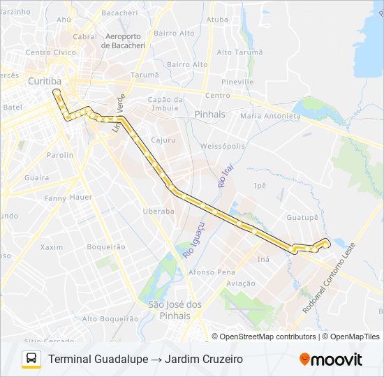 E73 JARDIM CRUZEIRO / GUADALUPE bus Line Map