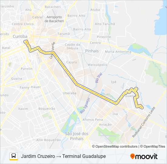 E73 JARDIM CRUZEIRO / GUADALUPE bus Line Map