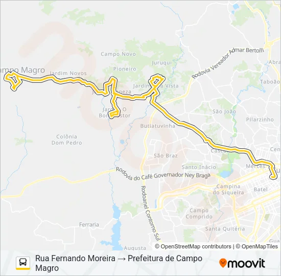 P69 MAD. CAMPO MAGRO / CURITIBA Bus Line Map