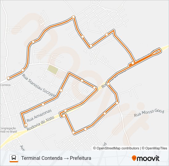 Mapa da linha R99 CONEXÃO CONTENDA (SERRINHA) de ônibus