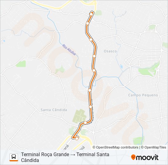 Mapa da linha S31 ROÇA GRANDE / SANTA CÂNDIDA de ônibus