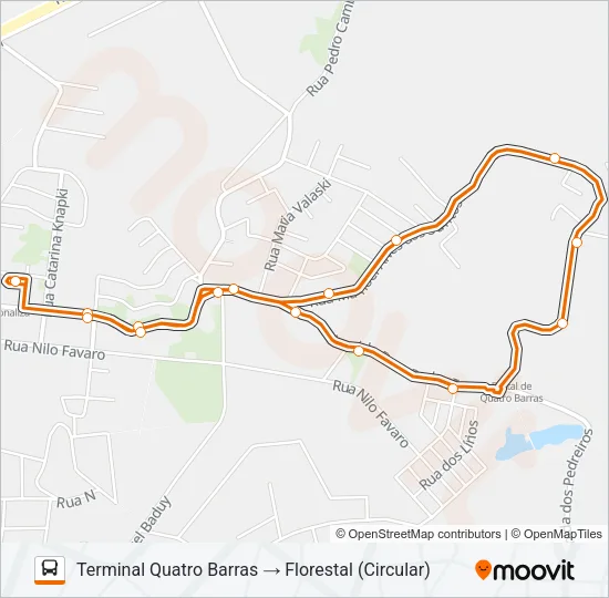 O13 PALMITAL / RIBEIRÃO DO TIGRE Bus Line Map