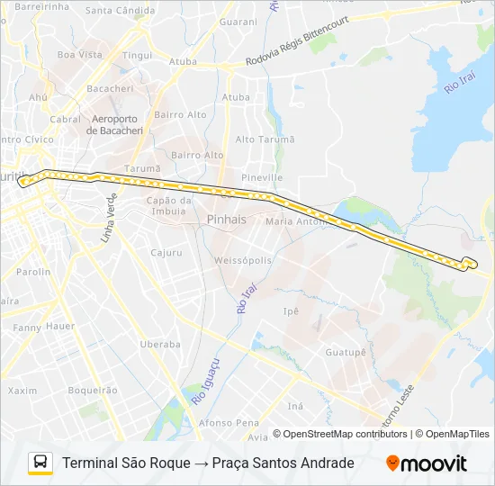 D02 T. SÃO ROQUE / SANTOS ANDRADE Bus Line Map