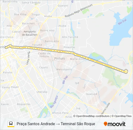 D02 T. SÃO ROQUE / SANTOS ANDRADE Bus Line Map
